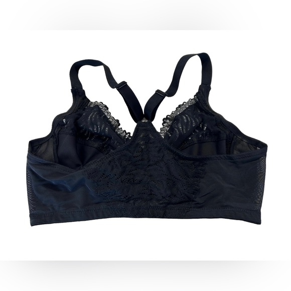 GLAMORISE plus size womens black Front Closure T-Back WonderWire Bra size 36 DD - Picture 4 of 5